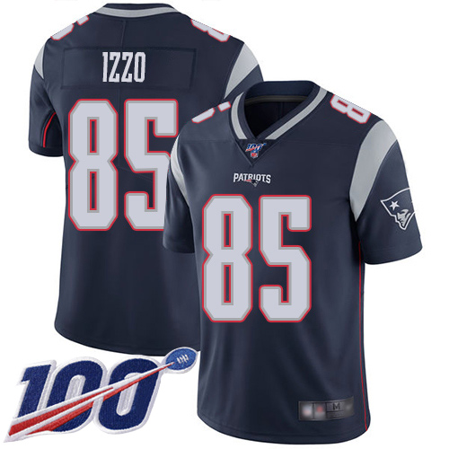 New England Patriots Football #85 Vapor Untouchable 100th Season Limited Navy Blue Men Ryan Izzo Home NFL Jersey->new england patriots->NFL Jersey